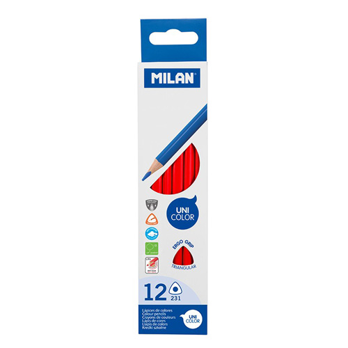 MILAN - Pastelky Ergo Grip trojhranné, Strawberry Red