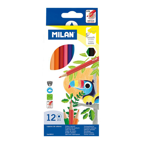 MILAN - Pastelky šestihranné 12 ks