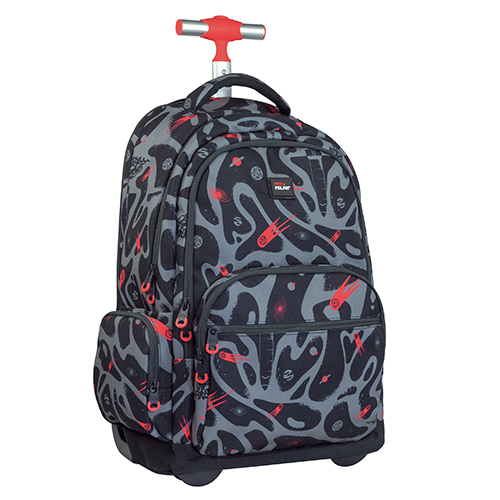 MILAN - Školní batoh na kolečkách (25 l) Rocket Boom, black & grey
