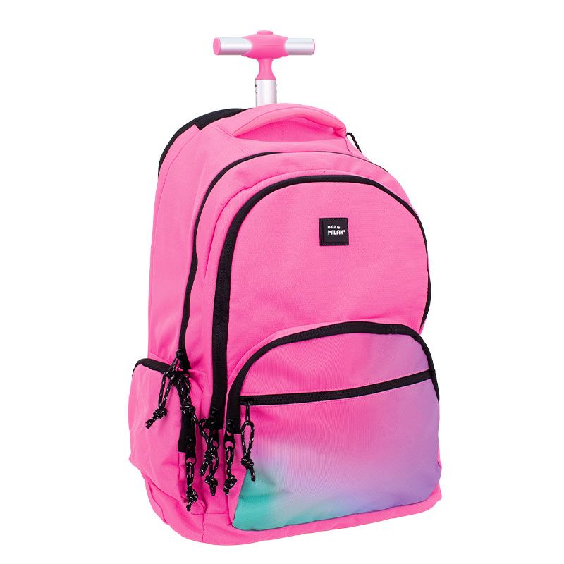 MILAN - Školní batoh na kolečkách MILAN (25 l) série Sunset, růžový