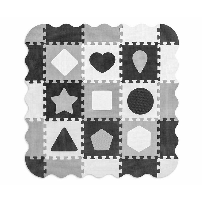 MILLY MALLY - Pěnové puzzle podložka ohrádka Jolly 3x3 Shapes Grey