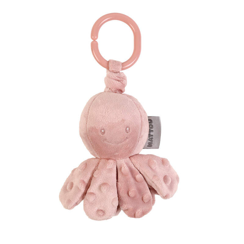 NATTOU - Chobotnička vibrační na C kroužku dusty pink 20 cm Lapidou