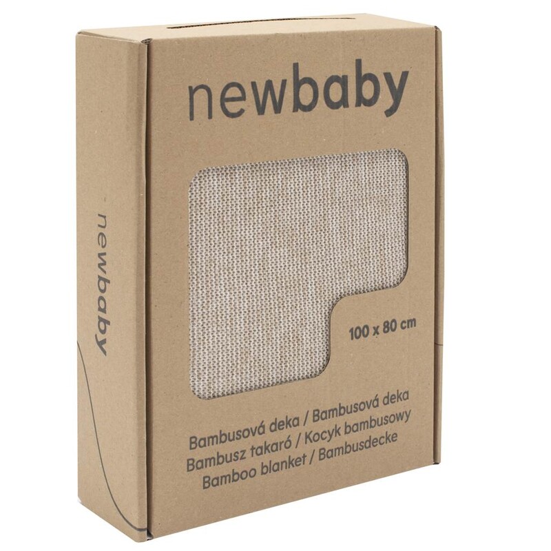 NEW BABY - Bambusová pletená deka 100x80 cm beige