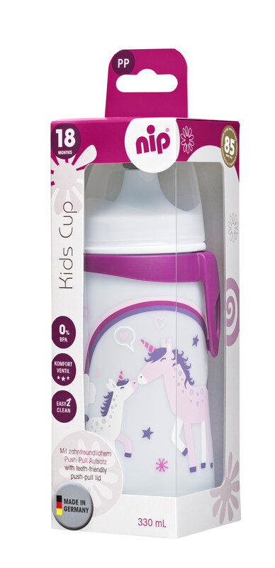 NIP - Kids cup láhev s náustkem, 330ml, holka