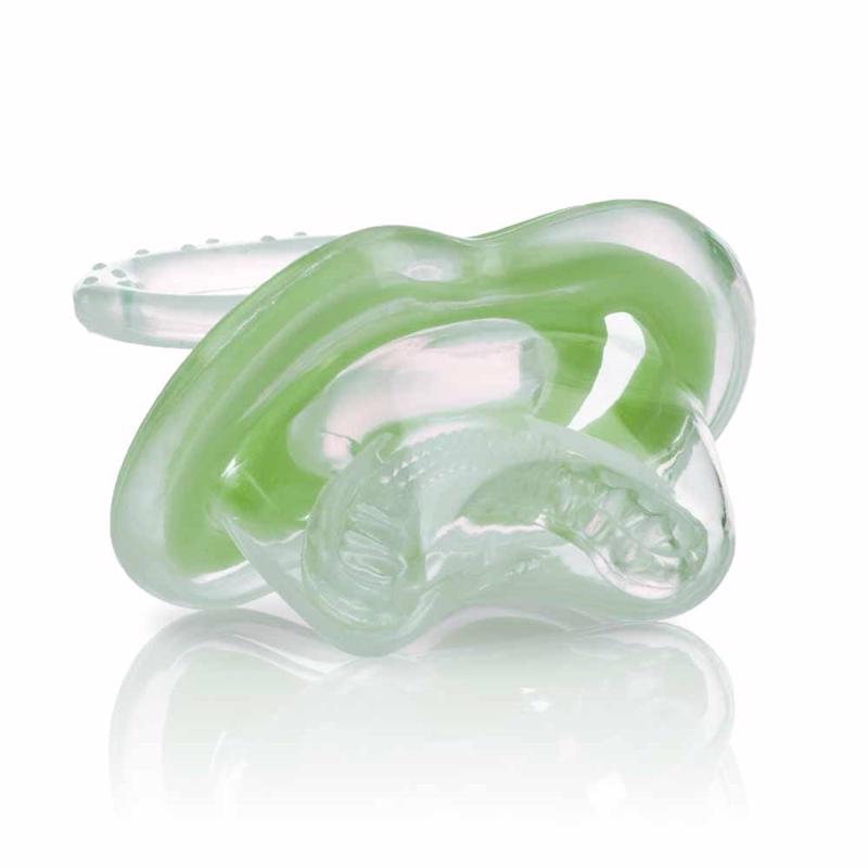 NUBY - Kousátko silikonové ve tvaru dudlíku - zelené 0m+
