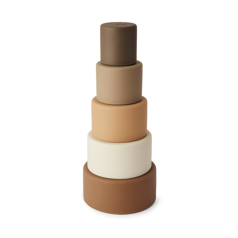 NUUROO - Vanja Silikonová stohovací věž Brown Color mix