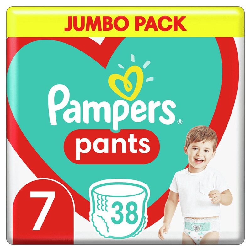 PAMPERS - Active Baby-Dry Pants Kalhotky plenkové jednorázové 7 (17 kg+) 38 ks - JUMBO PACK