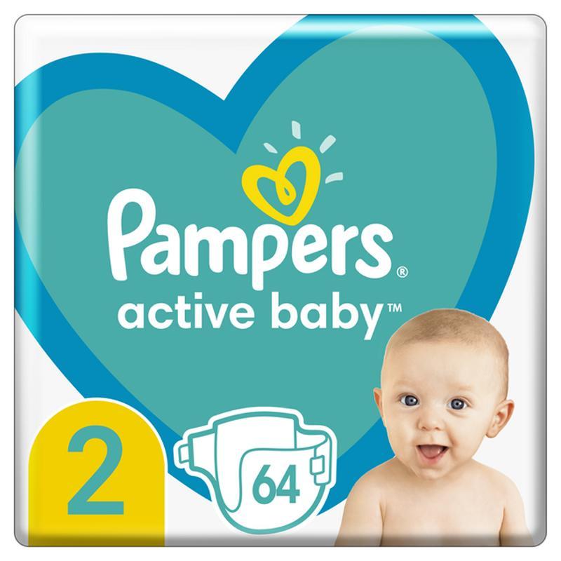 PAMPERS - Active Baby Pleny jednorázové 2 (4-8 kg) 64 ks