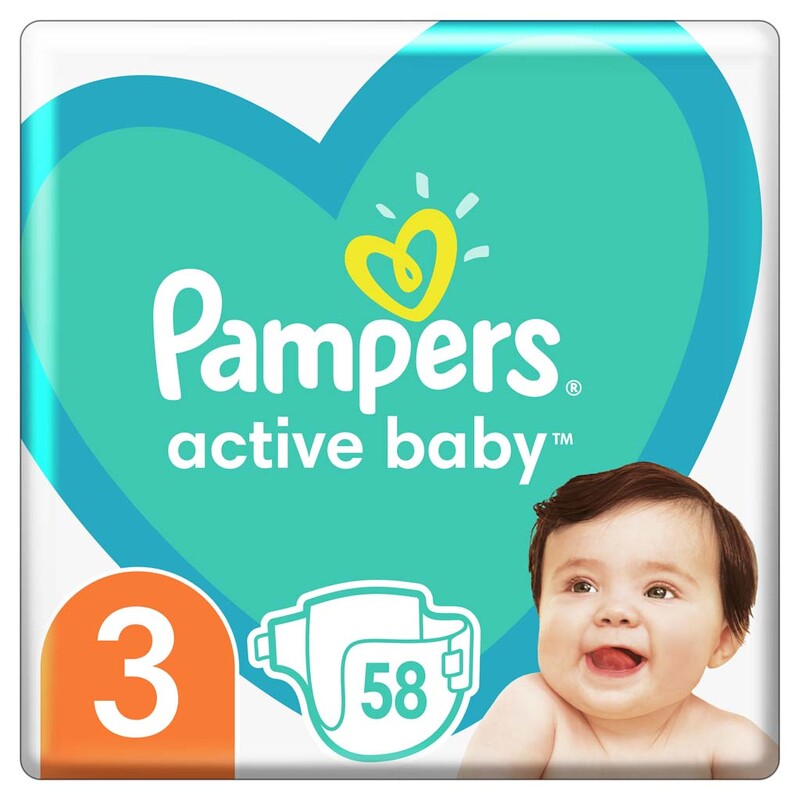 PAMPERS - Active Baby Pleny jednorázové 3 (6-10 kg) 58 ks