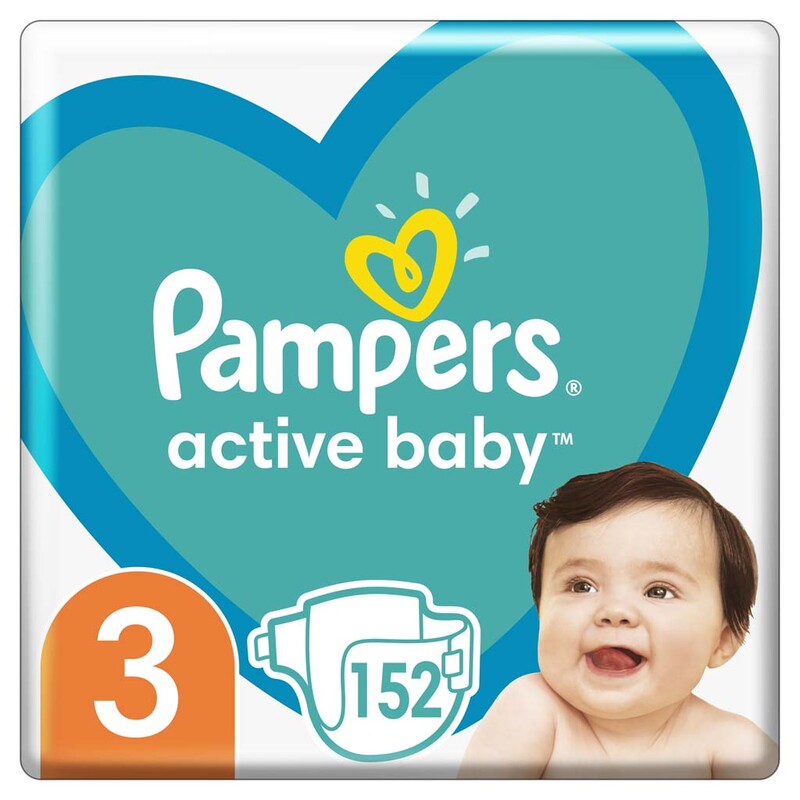 PAMPERS - Active Baby Pleny jednorázové 3 (6-10 kg)152 ks - MEGA PACK