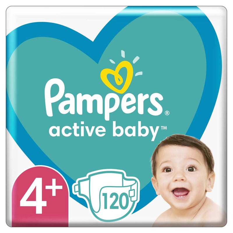 PAMPERS - Active Baby Pleny jednorázové 4+ (1015 kg) 120 ks - MEGA PACK