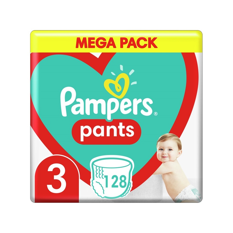 PAMPERS - Pants Kalhotky plenkové jednorázové 3 (6-11 kg) 128 ks - MEGA PACK