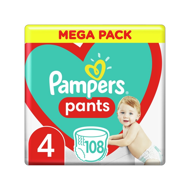 PAMPERS - Pants Kalhotky plenkové jednorázové 4 (9-15 kg) 108 ks - MEGA PACK