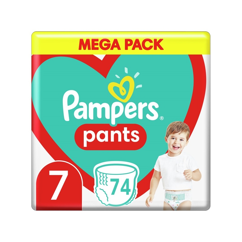 PAMPERS - Pants Kalhotky plenkové jednorázové 7 (17 kg+) 74 ks - MEGA PACK