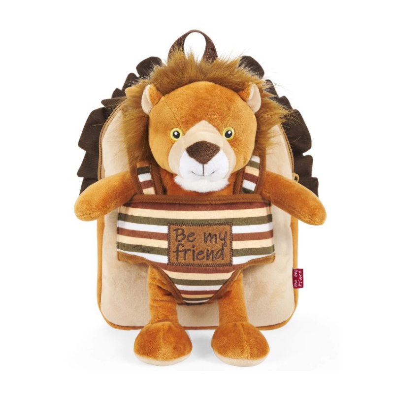 PERLETTI - BE MY FRIEND, Dětský plyšový batoh s odnímatelnou hračkou LEV, 13075