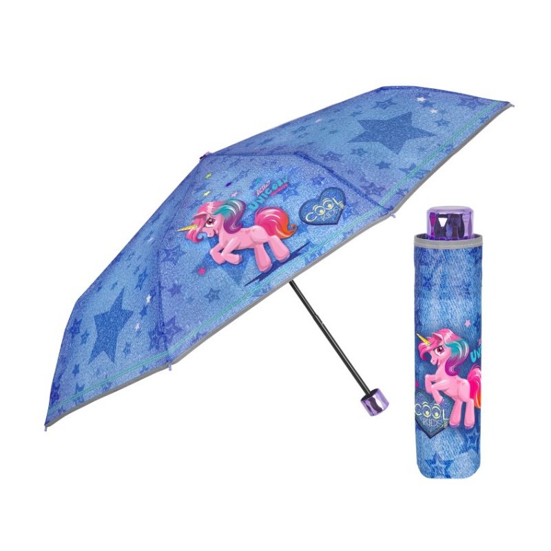 PERLETTI - COOL KIDS Skládací deštník UNICORN, 15622