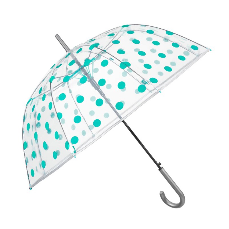 PERLETTI - Dámský automatický deštník Stampa Transparent / růžová, 26334
