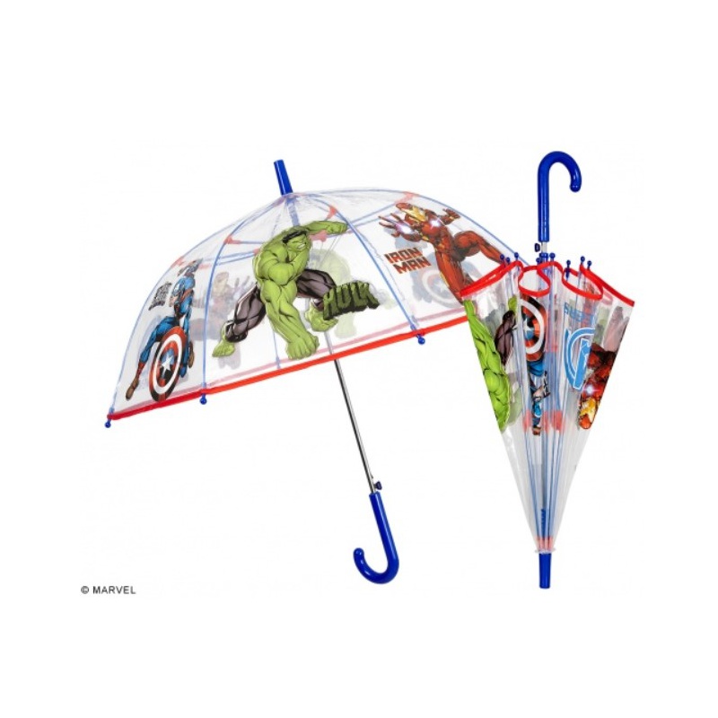 PERLETTI - Dětský automatický deštník AVENGERS Transparent, 75282