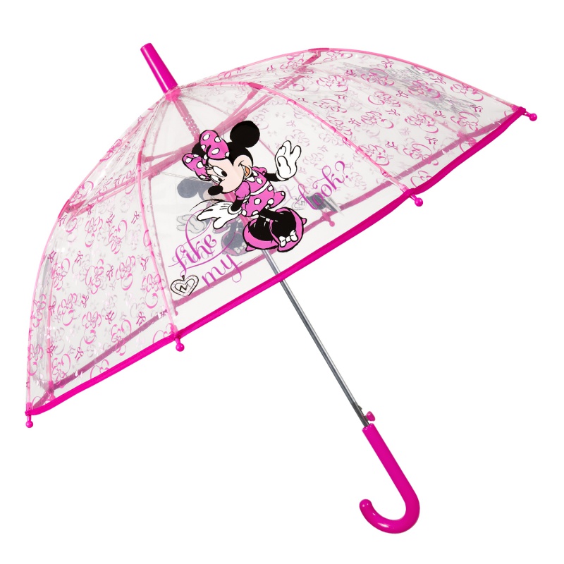 PERLETTI - Dětský automatický deštník MINNIE MOUSE Transparent, 50135