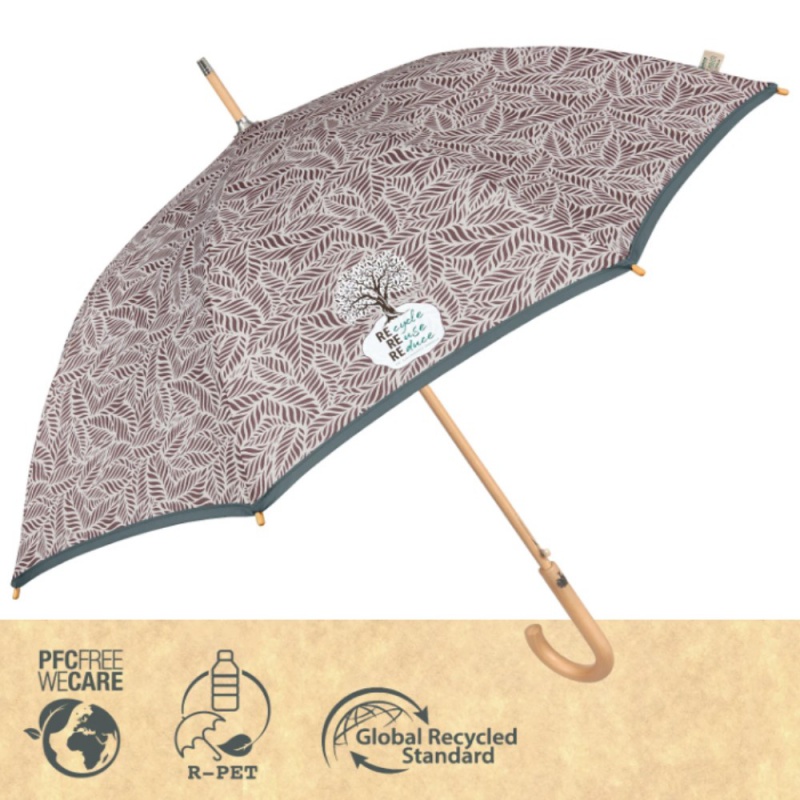 PERLETTI - GREEN Dámský automatický deštník / břidlicově šedá, 19114