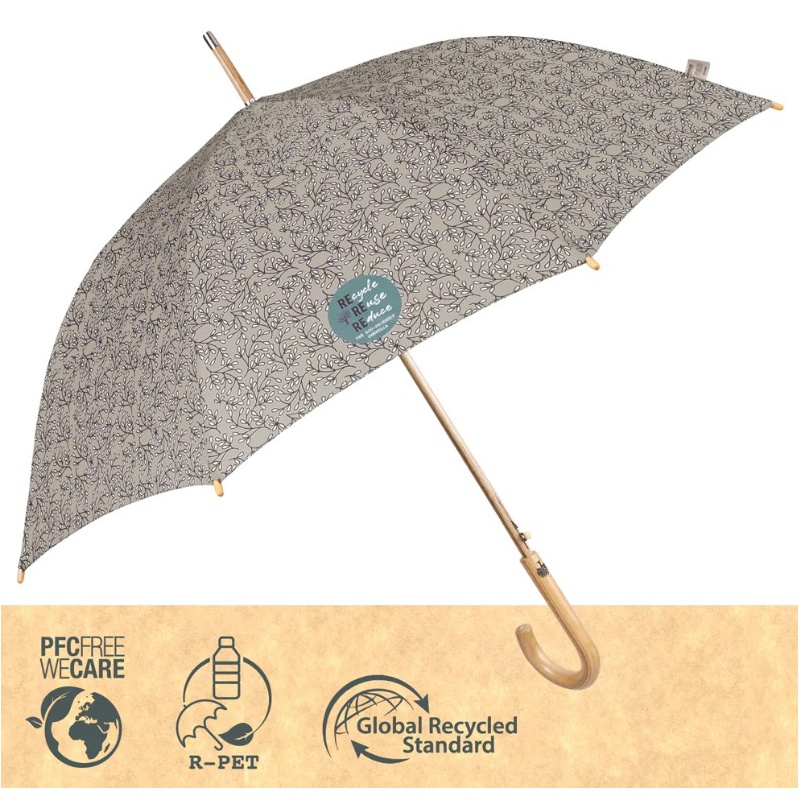 PERLETTI - GREEN Dámský automatický deštník/hnědá, 19124