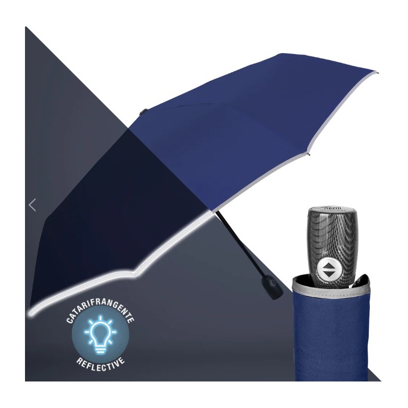 PERLETTI - Technology, Plnoautomatický skládací deštník s reflexním pásem, 21768