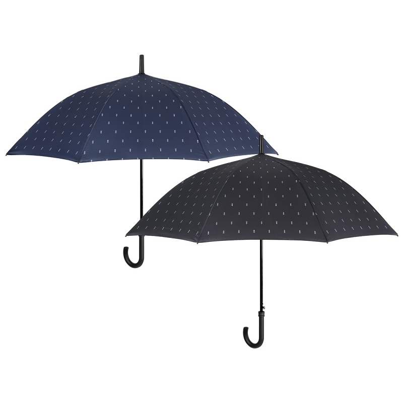PERLETTI - Time, Pánský automatický deštník Geometrico / černý, 26398