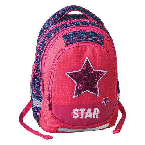 PLAY BAG - Školní batoh Maxx Play, Pink Star