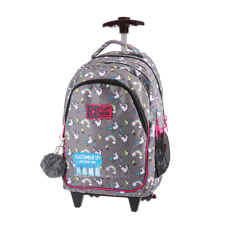 PLAY BAG - Školní batoh na kolečkách - Rainbow unicorn