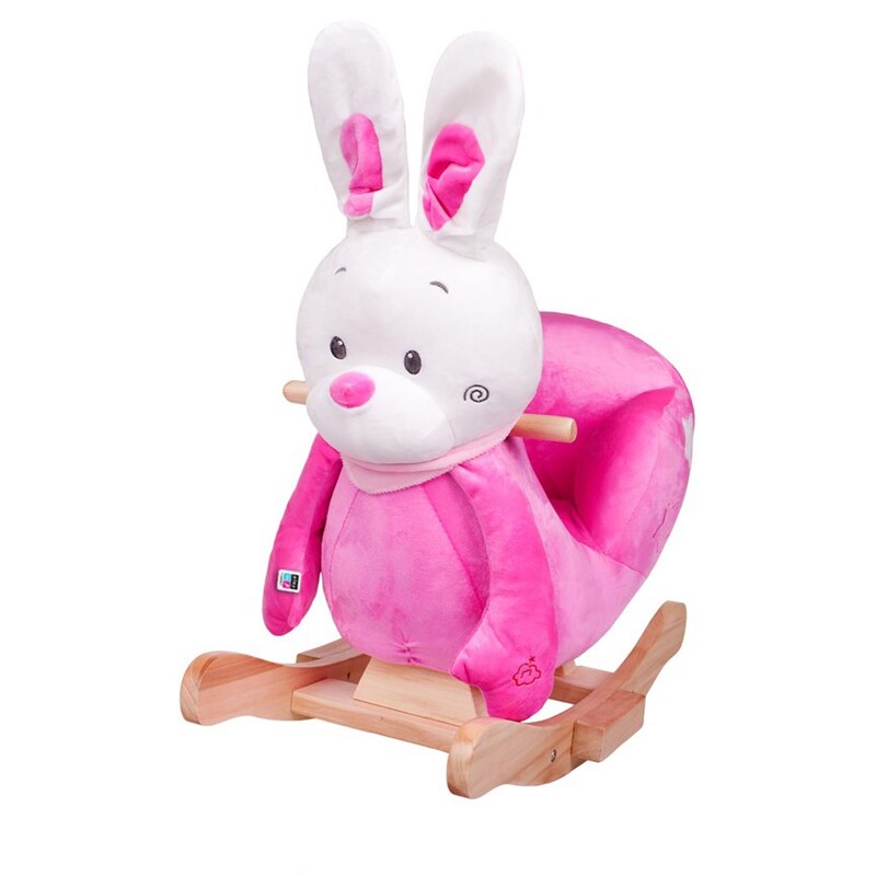 PLAYTO - Houpací hračka s melodií králíček růžová