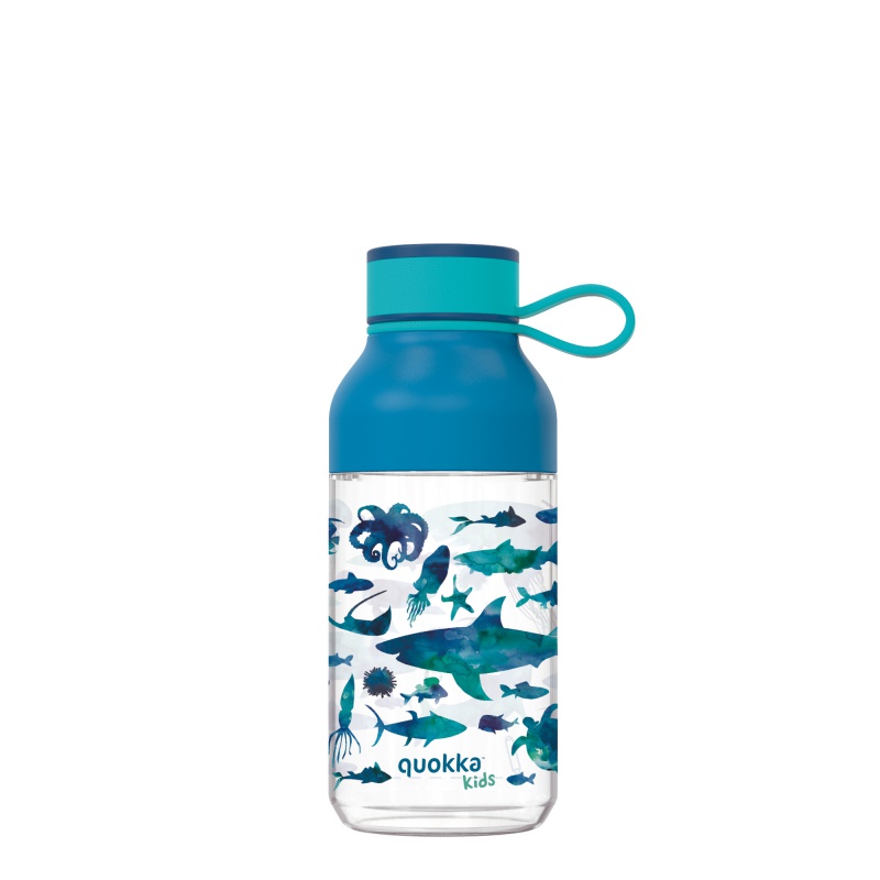 QUOKKA - KIDS Plastová láhev s poutkem SEA ANIMALS, 430ml, 40154