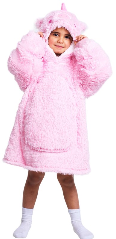 COZY NOXXIEZ - CH305 Jednorožec -hřejivá televizní mikinová deka s kapucí pro děti 3 - 6 let