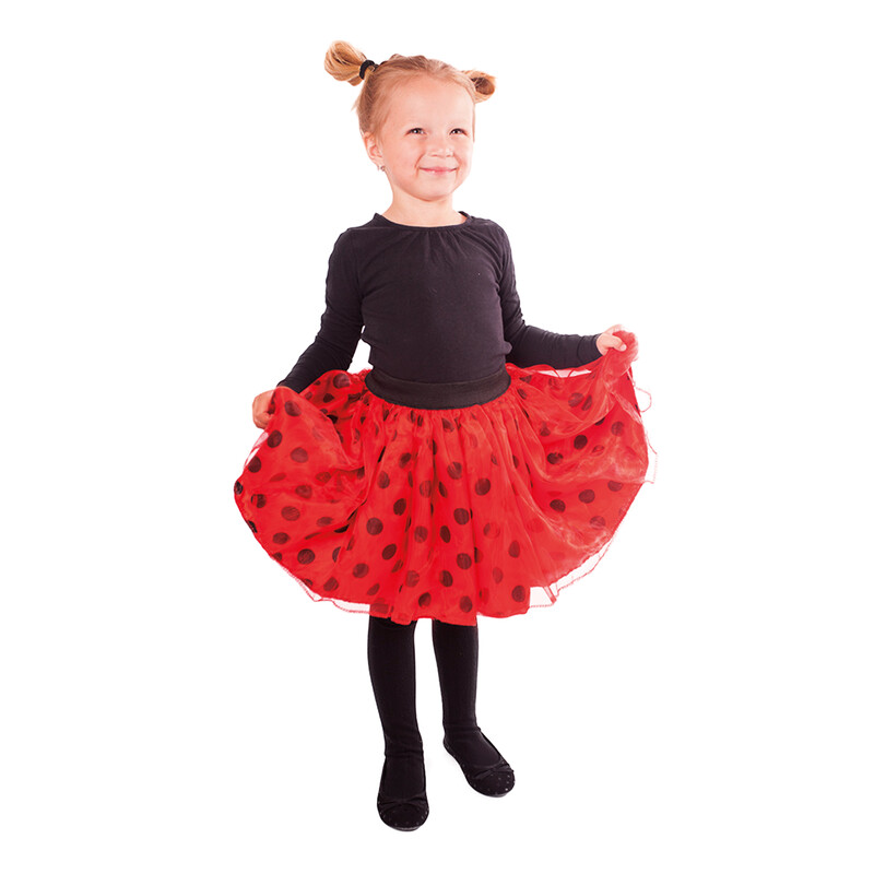 RAPPA - Dětský kostým tutu sukně beruška s puntíky