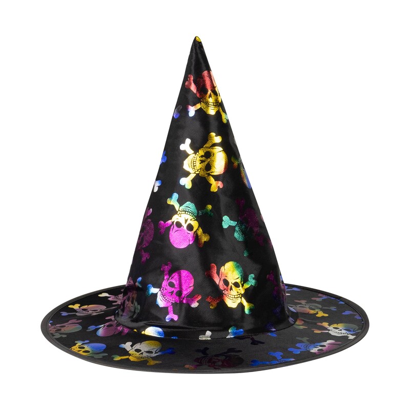 RAPPA - Dětský čarodějnický klobouk s lebkami