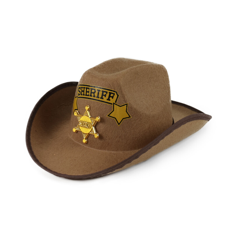 RAPPA - Dětský klobouk hnědý šerif