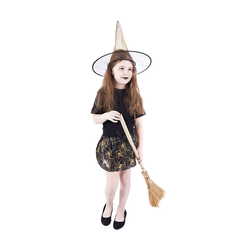 RAPPA - Dětský kostým čarodějnice tutu sukně s kloboukem