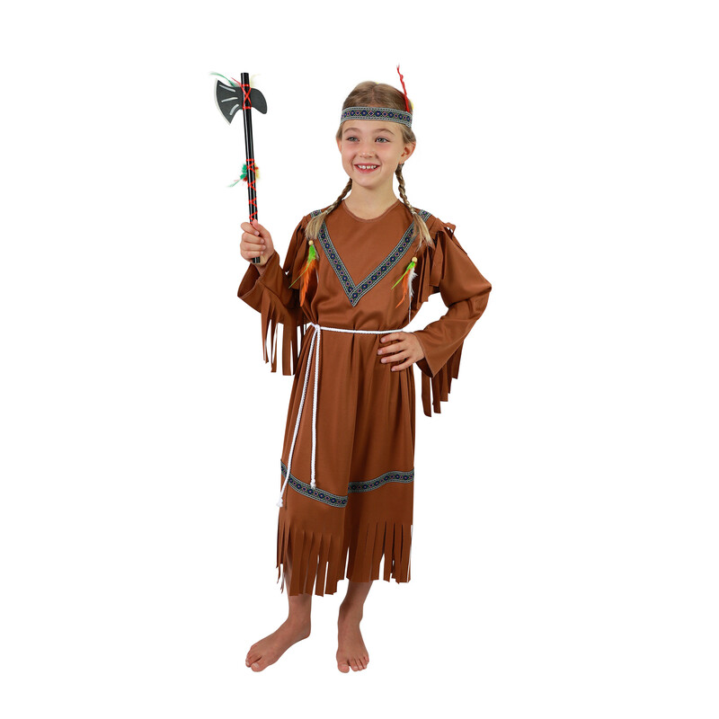 RAPPA - Dětský kostým indiánka s čelenkou a peřím (M) e-obal