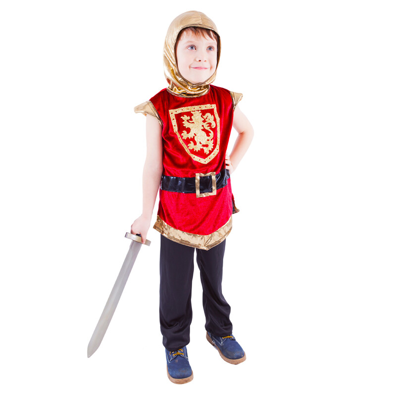 RAPPA - Dětský kostým rytíř s erbem, červený (M)