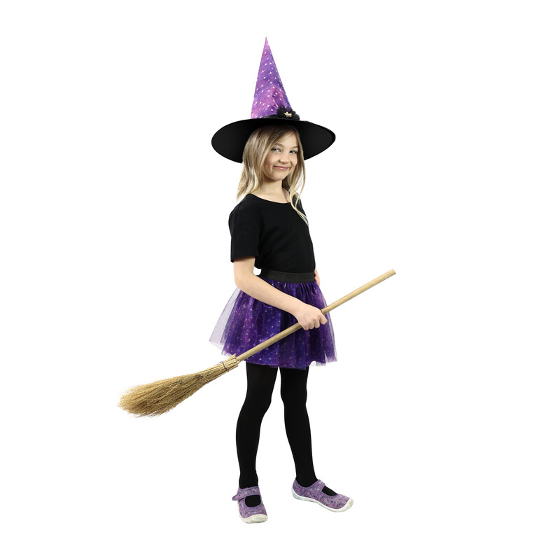 RAPPA - Dětský kostým tutu sukně čarodějnice s kloboukem