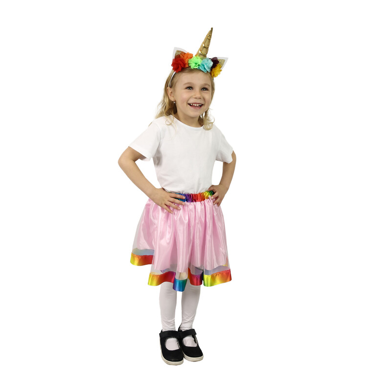 RAPPA - Dětský kostým TUTU sukně jednorožec s čelenkou