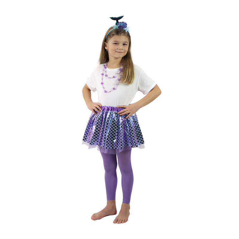 RAPPA - Dětský kostým tutu sukně s čelenkou mořská panna