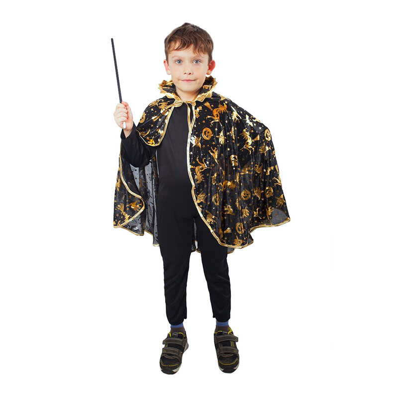 RAPPA - Dětský plášť Čaroděj zlatý dekor