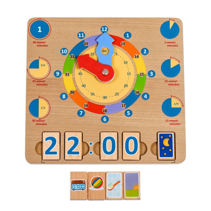 LUCY & LEO - Učíme se hodiny – dřevěná naučná hrací deska
