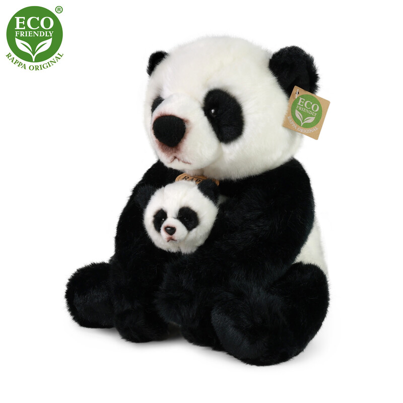 RAPPA - Plyšová panda s mládětem 27 cm ECO-FRIENDLY