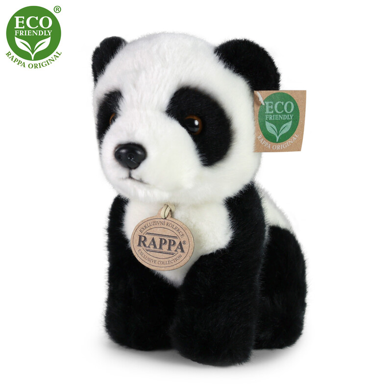 RAPPA - Plyšová panda sedící 18 cm ECO-FRIENDLY