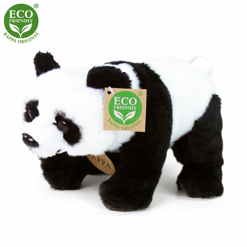 RAPPA - Plyšová panda sedící nebo stojící 22 cm ECO-FRIENDLY