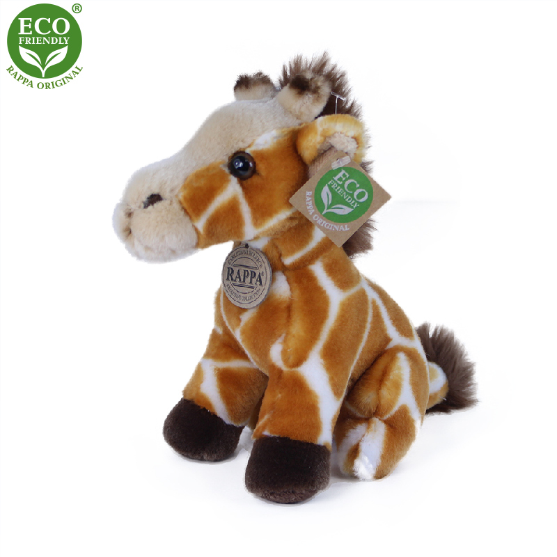 RAPPA - Plyšová žirafa sedící 18 cm ECO-FRIENDLY