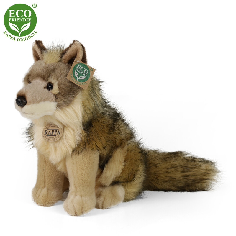 RAPPA - Plyšový kojot/vlk sedící 24 cm ECO-FRIENDLY