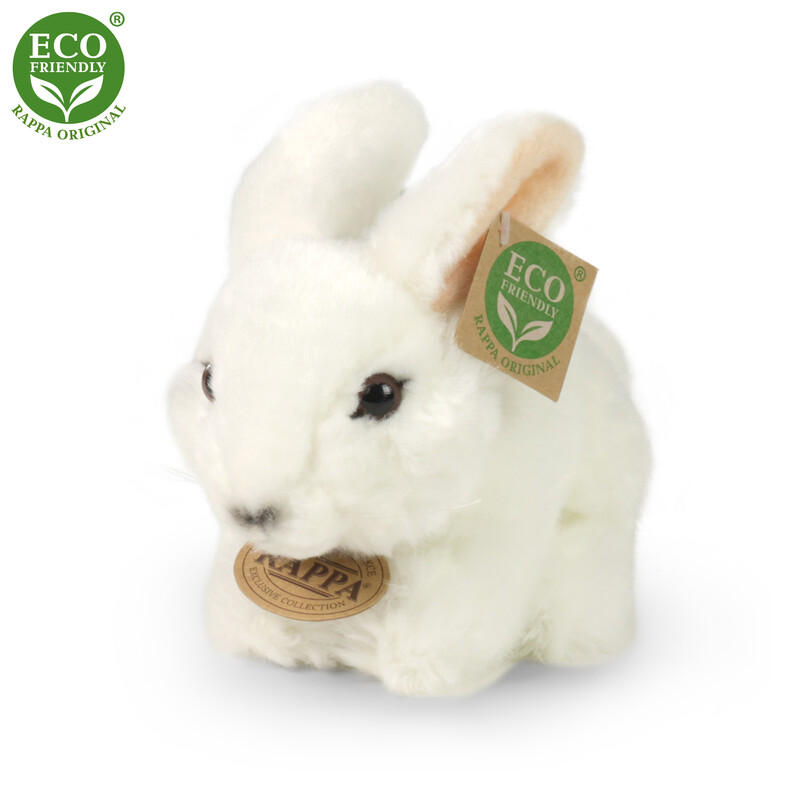 RAPPA - Plyšový králík bílý 16 cm ECO-FRIENDLY