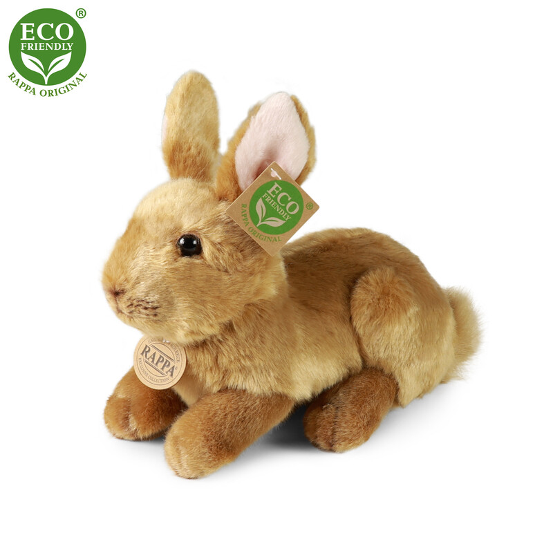 RAPPA - Plyšový králík hnědý ležící 23 cm ECO-FRIENDLY